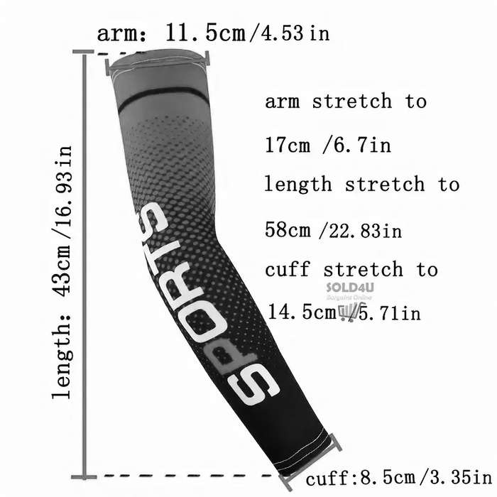 Unisex Cooling Arm Sleeves  Sports Running UV Sun Protection Outdoor Cycling Sleeves 1-Pair [GREY]
