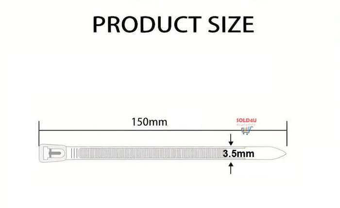 [100 Pack] Multi-Colour Cable Ties Reusable 150mm x 3.5mm Self-Locking Cable Zip Ties