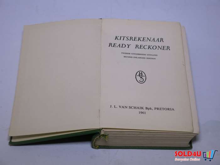 Kitsrekenaar Ready Reckoner - J.L.Van Schaik