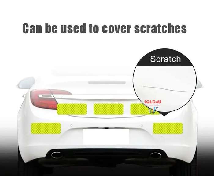 10Pcs Car Reflective Sticker, Traffic Safety Night Warning Car Reflective Strip Tape  (GREEN)