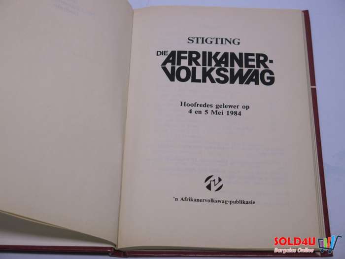 Stigting die Afrikanervolkswag: hoofredes gelewer op 4 en 5 Mei 1984