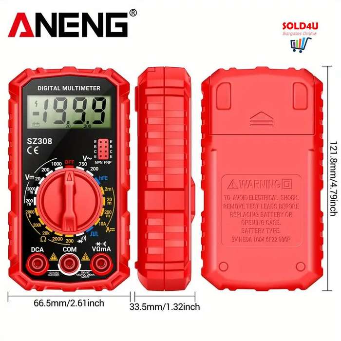 Digital Multimeter AC DC Voltage Resistance Meter Current Meter
