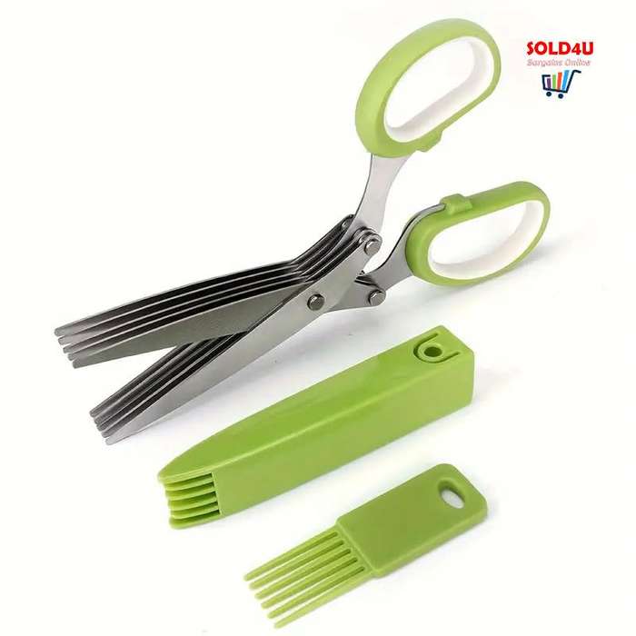 5-Layer Stainless Steel Herb Scissors Set
