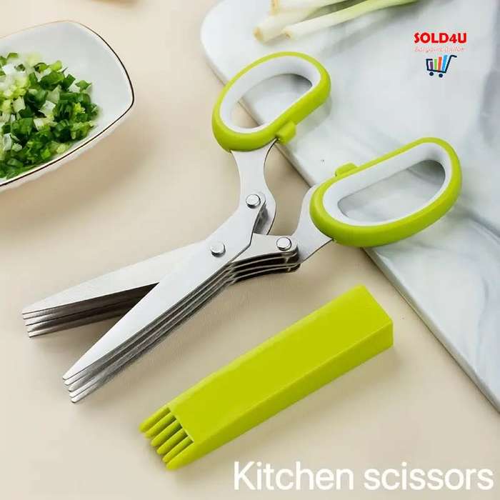5-Layer Stainless Steel Herb Scissors Set