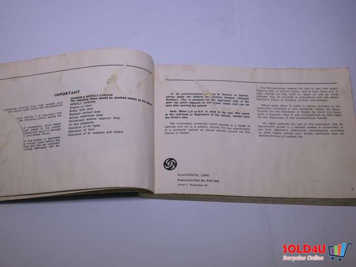 Rover 3500 & 2600 - Owners Handbook - 1981