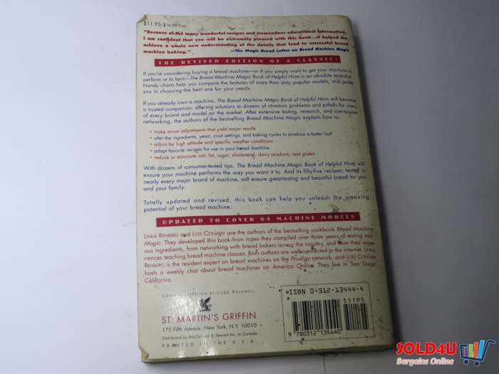 The Bread Machine Magic Book of Helpful Hints -  Linda Rehberg & Lois Conway