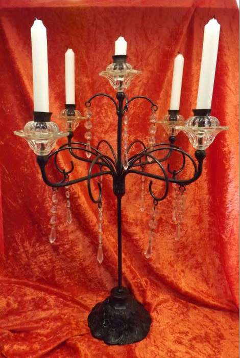 CANDELABRA - GLASS AND BRASS - from SUEZYT