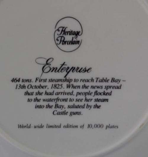 COLLECTABLE HERITAGE SA SHIP PLATES - 5 - SET 2 -  from SUEZYT