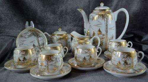 ORIENTAL LITHOPANE (GEISHA) TEA SET - from SUEZYT