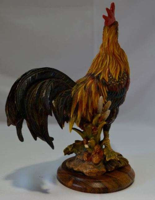 GUNTHER GRANGET L/E CARVED WOOD "THE ROOSTER" - from SUEZYT