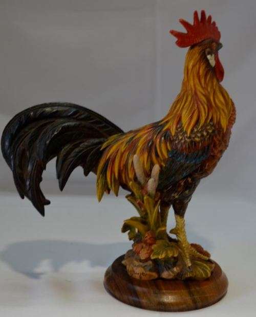 GUNTHER GRANGET L/E CARVED WOOD "THE ROOSTER" - from SUEZYT