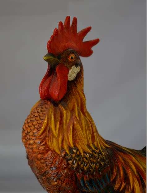 GUNTHER GRANGET L/E CARVED WOOD "THE ROOSTER" - from SUEZYT
