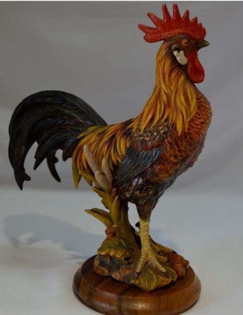 GUNTHER GRANGET L/E CARVED WOOD "THE ROOSTER" - from SUEZYT
