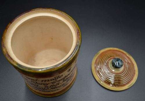 ROYAL DOULTON LAMBETH TOBACCO JAR WITH VERSE C.1900 - from SUEZYT