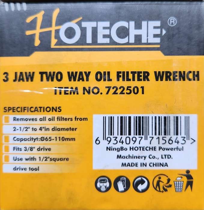 3 Jaw OIL FILTER Wrench