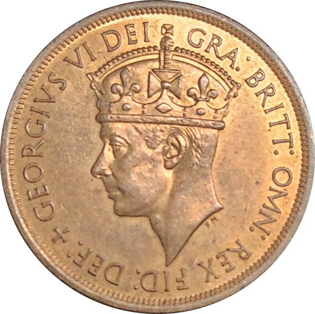 1/12  Shilling - George VI  - Liberated 1945  - ISLAND OF JERSEY - Red UNC