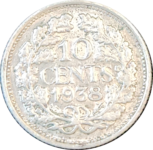 10 (TEN) CENTS - 1938 - Netherlands - VF