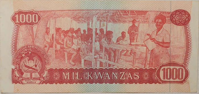 1000 (ONE Thousand) KWANZAS - 1976 - Angola - EF - AA331522 (Dr. António Agostinho Neto)