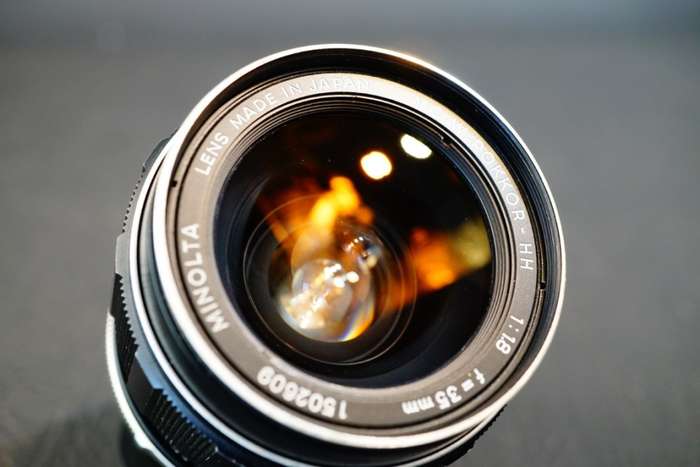 Minolta MC W Rokkor HH 35mm F1.8 Lens in Minolta MD Mount