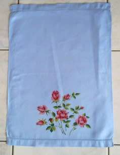 Vintage blue cotton guest hand towel