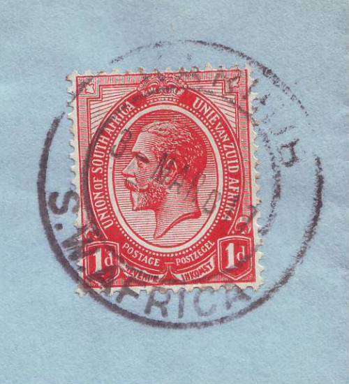 SWA - South Africa occupation 1918 Kings head 1d used on censored cover from KARIBIB to SWAKOPMUND
