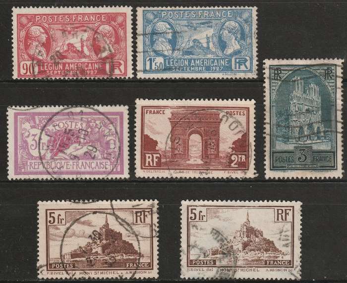 FRANCE - 1927/1929  issues  Complete and Part sets VF USED