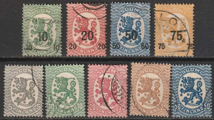 FINLAND - 1919 Lion Issue  2 Complete sets VF USED