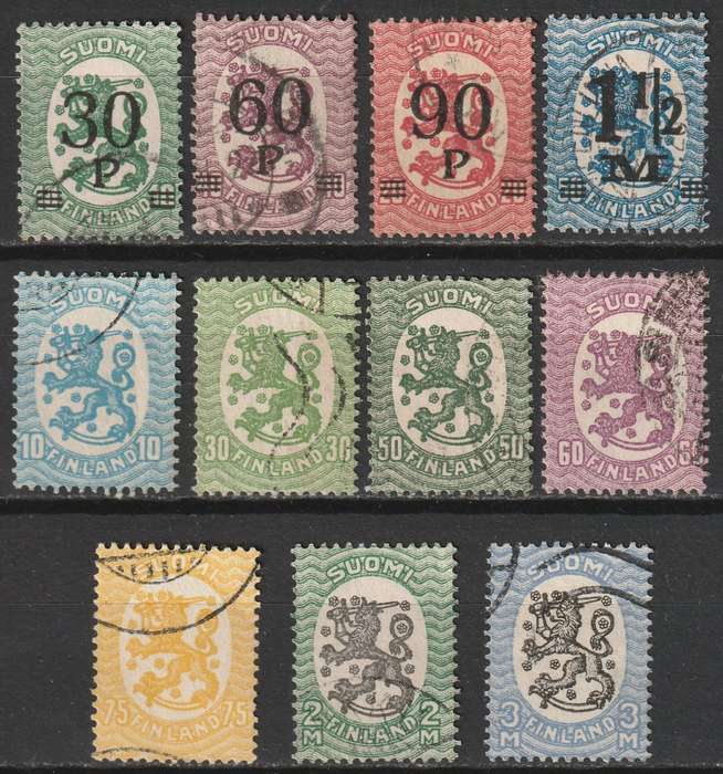 FINLAND - 1921 Lion Issues  2 Complete sets VF USED
