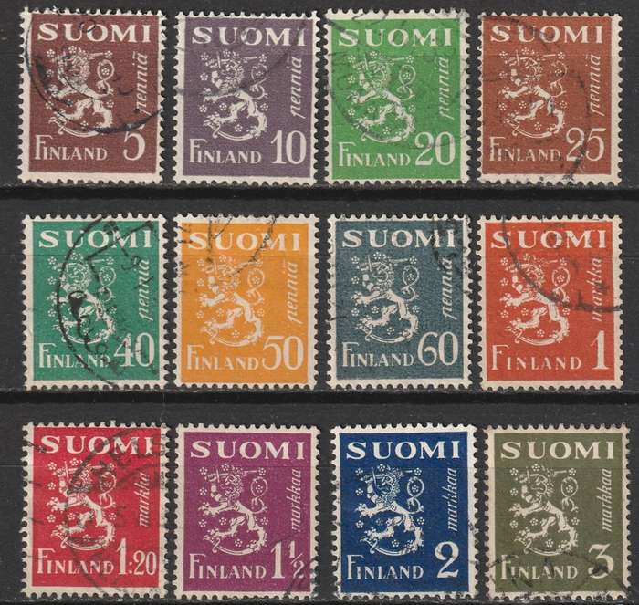 FINLAND - 1930 Lion Issue Complete set VF USED
