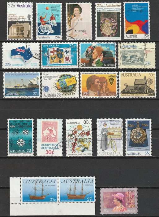 AUSTRALIA - 1980/1985  21 single commemorative issues VF USED