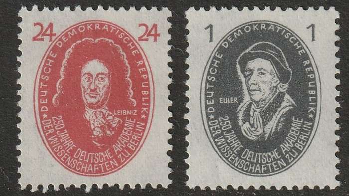 GERMANY DDR - 1950 Academy of Science Issue 1pfg and 24pfg **MNH**