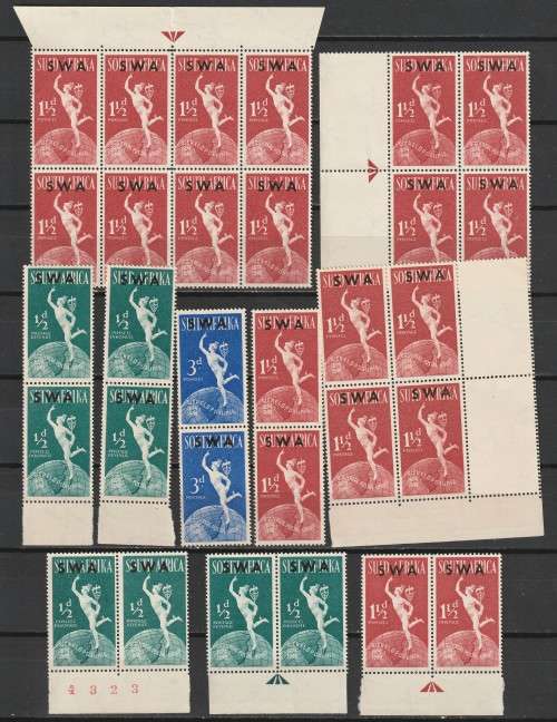 SWA - 1949  U.P.U.  issue  Blocks and pairs **MNH**