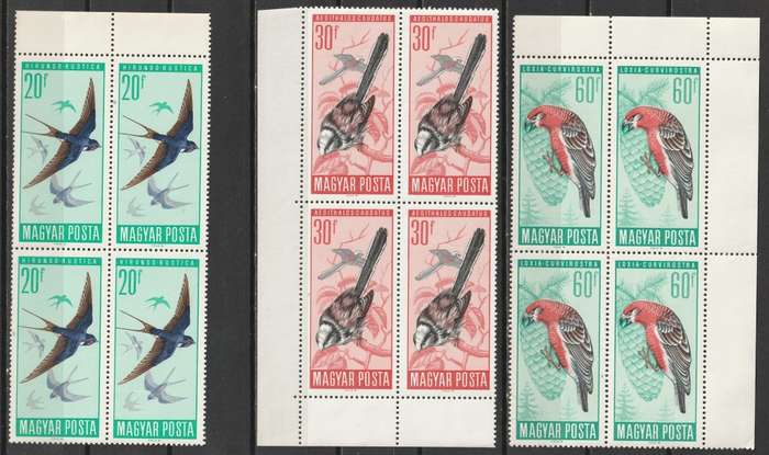 HUNGARY - 1965-1972 Issues    Seven blocks of four and a complete set **MNH**