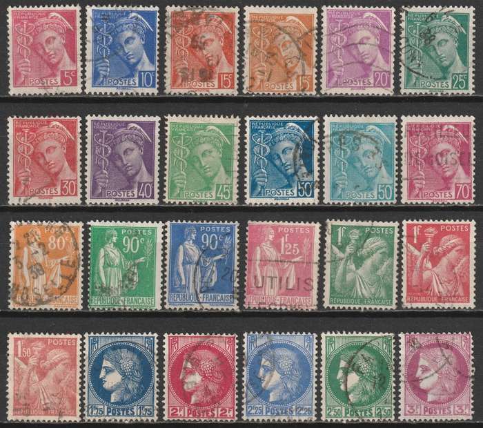 FRANCE - 1938 Issues  Part sets VF USED