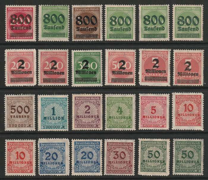 GERMANY - 1922/23 Inflation Issues. An amazing range (96 stamps) *MM/MNH**