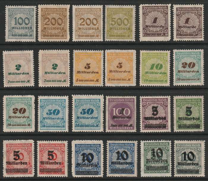 GERMANY - 1922/23 Inflation Issues. An amazing range (96 stamps) *MM/MNH**