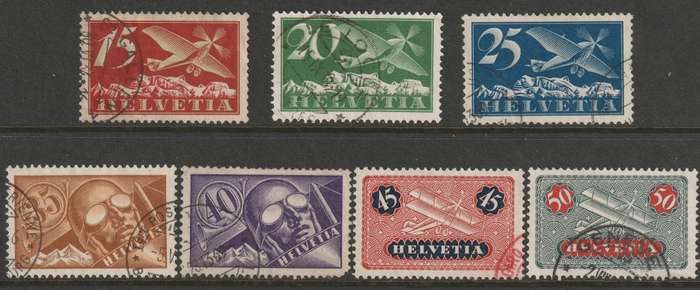 SWITZERLAND - 1923/25  AIRMAIL Issue Complete set VF USED