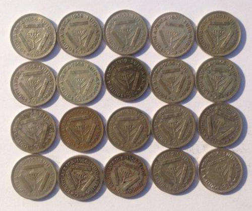 1951-1960  Silver Tickeys 20 coins in total
