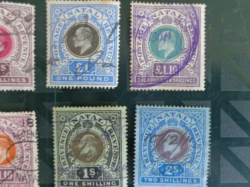 NATAL 1902/3 KE VII Revenue and  1800s QV 5s  USED  Part Sets Stamps