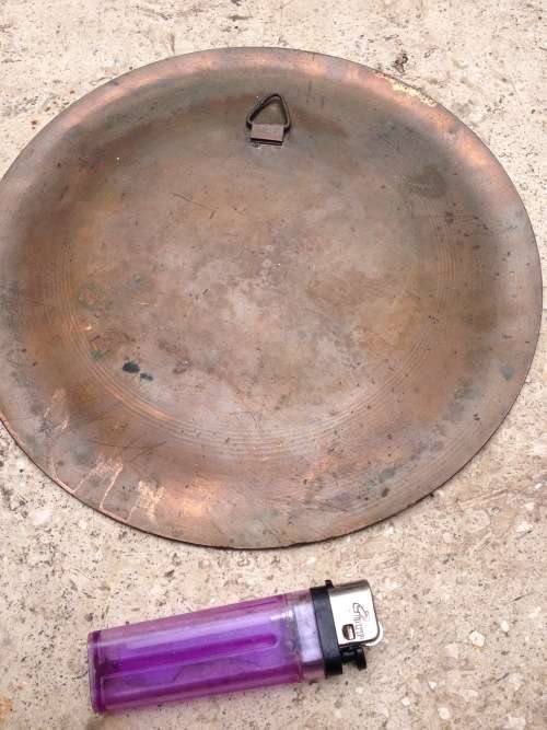 vintage egyptian engraved Nefertiti copper wall plate