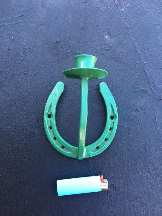 Lucky horseshoe horse shoe candle holder , wall mount