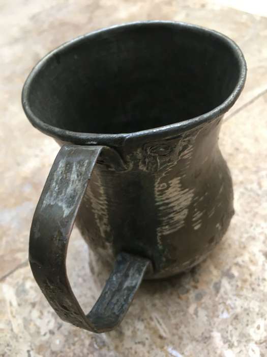 Vintage copper small jug , rustic