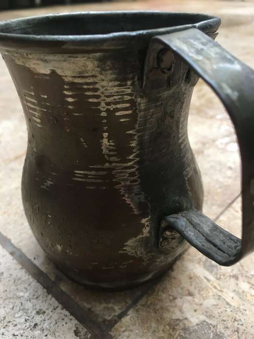 Vintage copper small jug , rustic