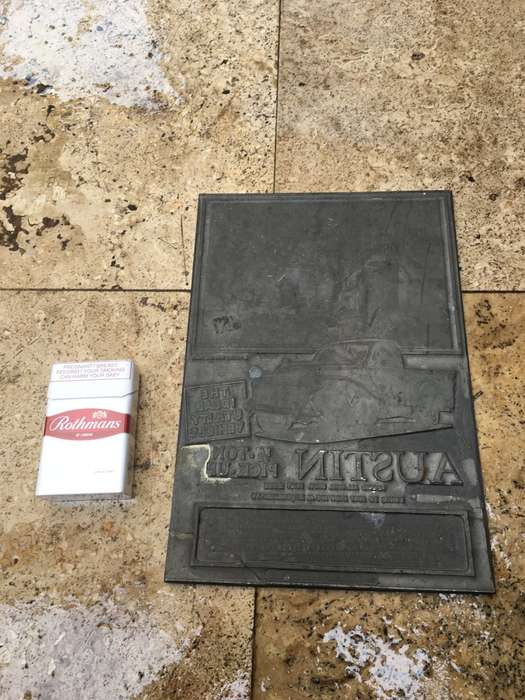 vintage lead printing plate ,advertising  Austin half ton pick up