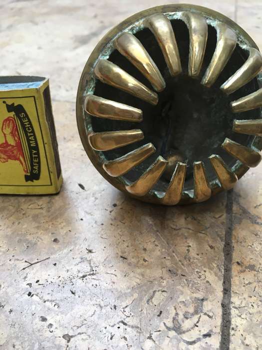 vintage brass elephant claw bell with stand , large size