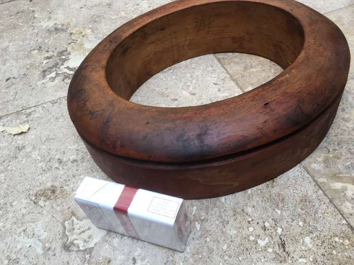 vintage hat block form mold wood 7 3/4