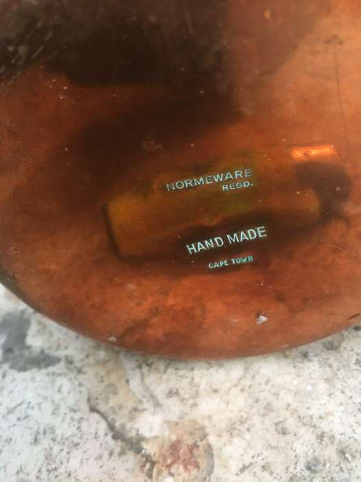 vintage Normeware copper pourer ladle , hand made briki