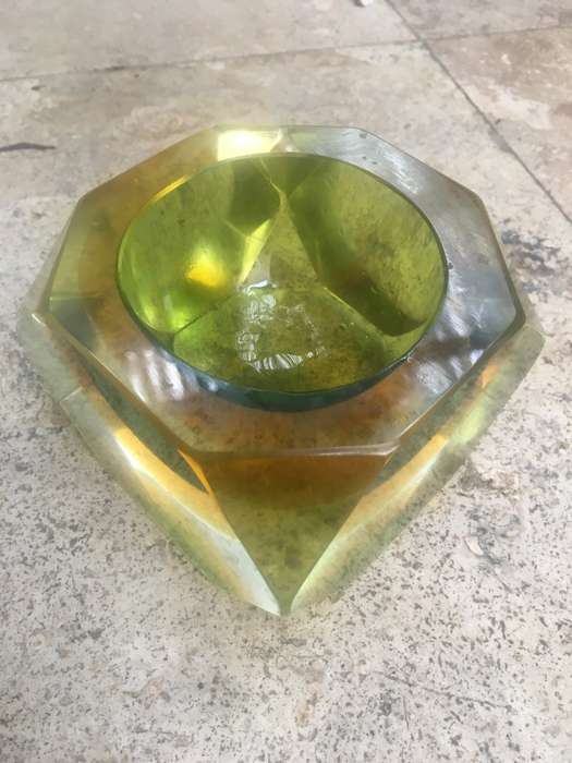 Vintage  Murano glass ashtray by Flávio poli