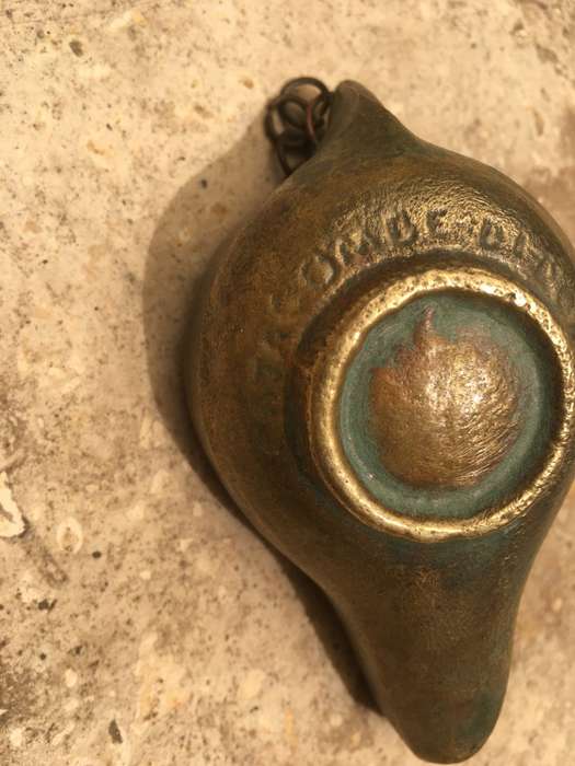 vintage hanging brass bronze oil lamp , italy , Catacombe di roma