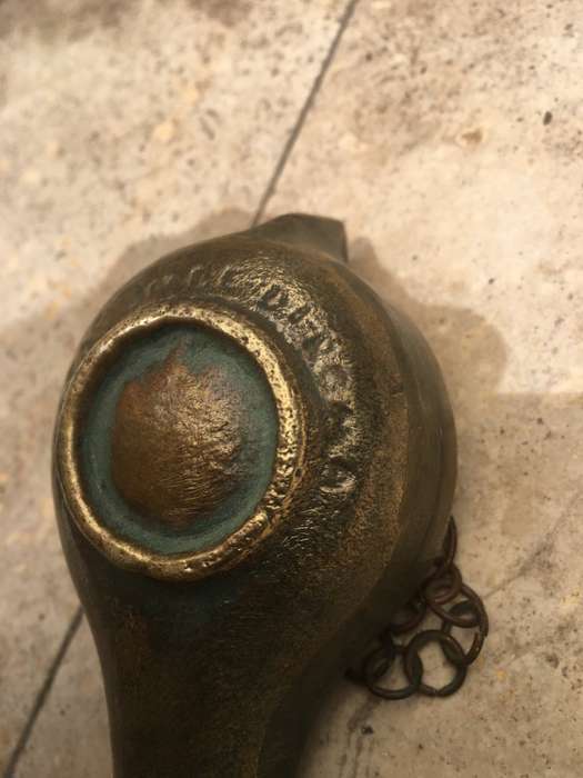 vintage hanging brass bronze oil lamp , italy , Catacombe di roma